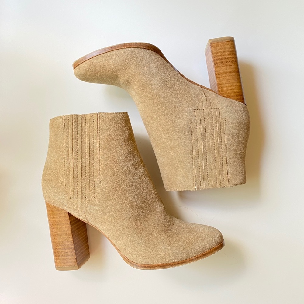 Joie Suede Block Heel Ankle Boots